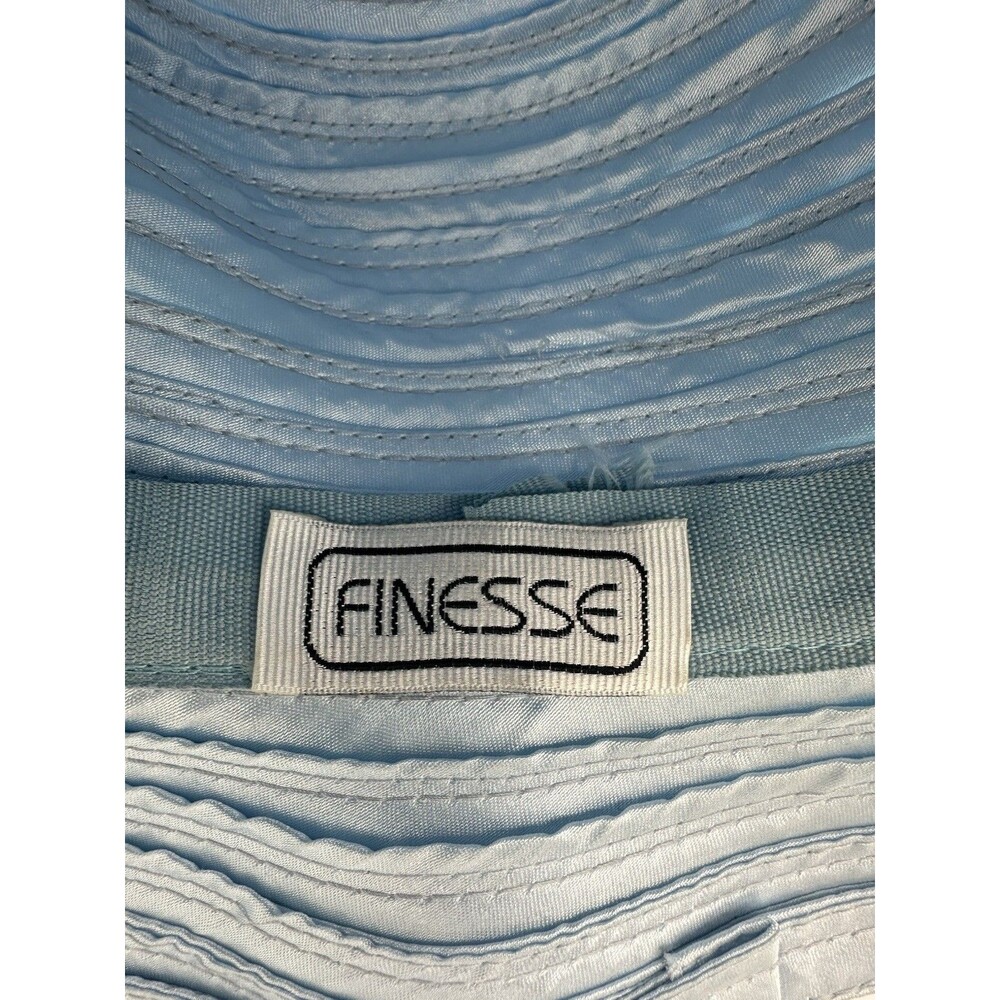 Vintage Finesse Y2K Blue Floral Beaded Bucket Hat Embroidered Sequin Pearl - Picture 9 of 9
